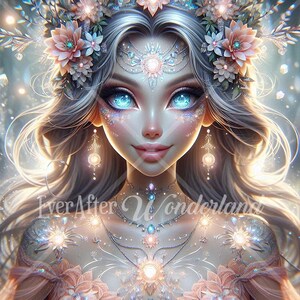 Enchanting Goddess Digital Download, Fantasy Character, D&D, Art Prints, Printable, Digital Illustrations, Ethereal, Beautiful, Commercial