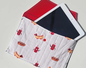 Funda para tableta con diseño de perro salchicha: funda acolchada hecha a mano para lector electrónico
