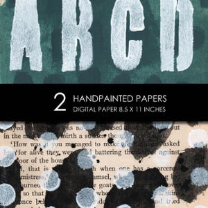 Papel de collage pintado: Fondos imprimibles para diarios basura (descarga digital, 8,5 x 11 pulgadas, JPG)
