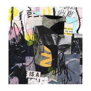 Handmade Original Collage Artwork - One-of-a-Kind Modern Contemporary Fine Art Piece Gift for Friend Mixed Media Wall Decor