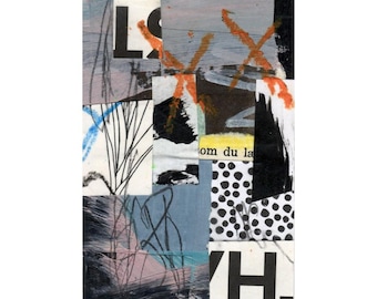 Mini-oeuvres d&#39;art | petit résumé | Collage analogique grungy unique en son genre | cadeau parfait pour les amateurs d&#39;art | Art pour les amateurs de journaux indésirables