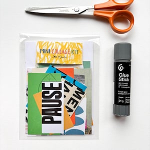 Minicollagekit | papieren pak | handgeschept papier | Cadeau voor creatieve mensen