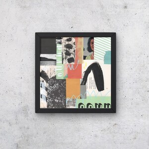 Unique Original Modern Abstract Collage Art | One-of-a-Kind Hand-Cut Paper Mixed Media Wall Decor for Contemporary Home & Office Gallery