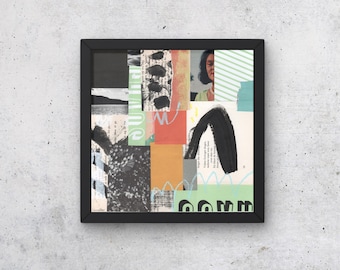 Einzigartige Original Moderne Abstrakte Collage Kunst | Einzigartige handgeschnittene Papier-Wanddekoration in Mischtechnik für die zeitgenössische Kunstgalerie zu Hause & im Büro