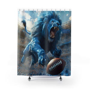 Detroit Lions Duschvorhang: Fußball Fan Badezimmer Dekor