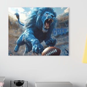 Lions Acrylic Wall Art Vibrant Print, Sport Decor, Football Wall Art, Detroit Football Decor, Game Room/Man Cave Decor, Detroit Wall Art