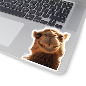 Sticker - Sticker camel mignon découpé, sticker pour ordinateur portable ou téléphone, décoration animal drôle, étiquette de bouteille d'eau unique, fournitures de scrapbooking joyeux
