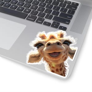 Aufkleber - Giraffe, Aufkleber, Laptop-Aufkleber, lustiges Tier-Dekor, einzigartiges Wasserflaschenetikett, cooles Scrapbook-Zubehör