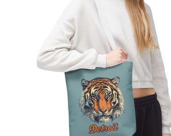 Detroit Retro Tote Bag: 3 Sizes | 4 Strap Colors | Tigers Merch