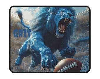 Detroit Football "GRIT" Gaming Mouse Pad: 9.5" × 8" | Lions Design for Gamers & Football Fans
