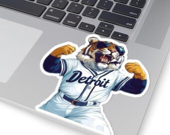 Detroit Baseball Sticker | 4 Sizes | Fun Tigers Laptop & Water Bottle Decal