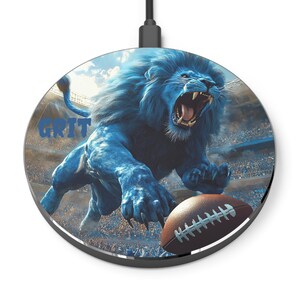 Lions Wireless Charger, Detroit Football, Sports Team Fan, Game or Sports Room, Man Cave, Detroit Tech, Yeah Lions! Detroit Football Party!
