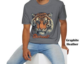 Detroit Vintage Gildan Tee | Retro Tigers Baseball Shirt - 9 Sizes, 12 Colors