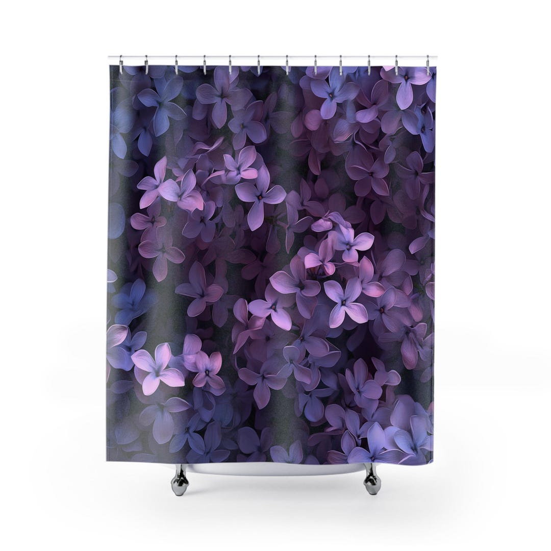 Lilac Dream Floral Shower Curtain | Elegant Purple Flower Bathroom ...