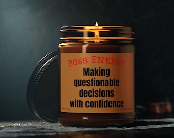 Boss Energy-geurende sojakaars | Grappig cadeau voor collega