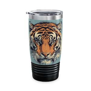 Vintage Tigers Ringneck Tumbler 20oz, Detroit Baseball Tailgate Mug, Perfect for Sports Lovers, Detroit Baseball Fan Travel Mug, Go Tigers!