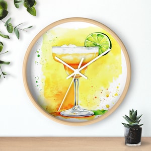 Margarita Wall Clock: Bright Citrus Kitchen & Home Bar Decor (10&quot;x10&quot;)