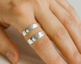 Adjustable Double Band Minimalist Sterling Ring • Modern Statement Jewelry for Women