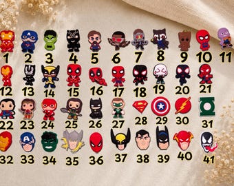 Listing J - Super Heroes Shoe Charms