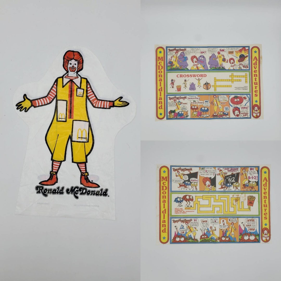 Vintage 1970s Mcdonald's Ephemera 2 Placemats & Etsy