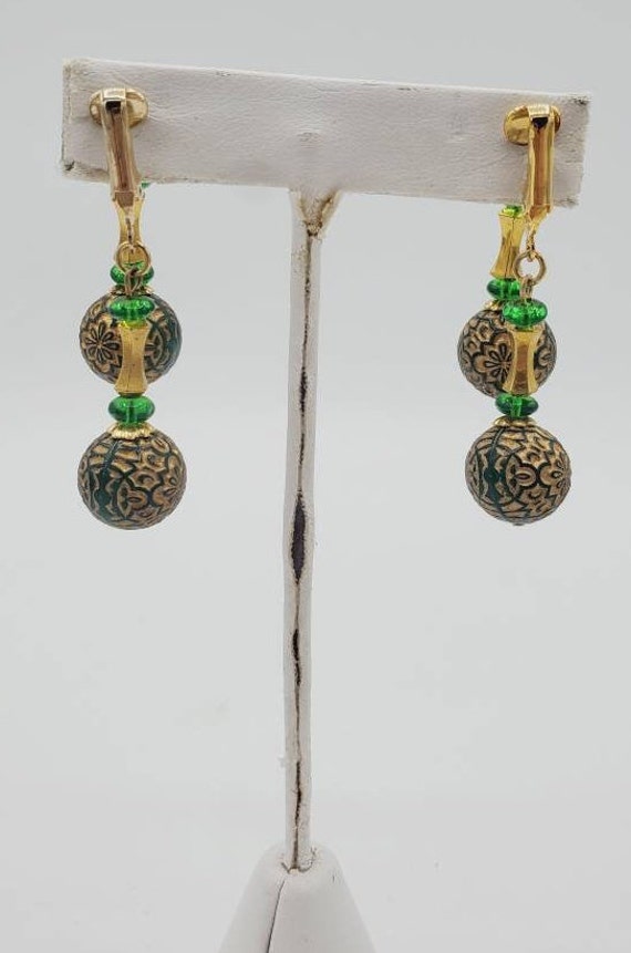 Vintage Hobe Long Necklace + Earrings Set / Parur… - image 7