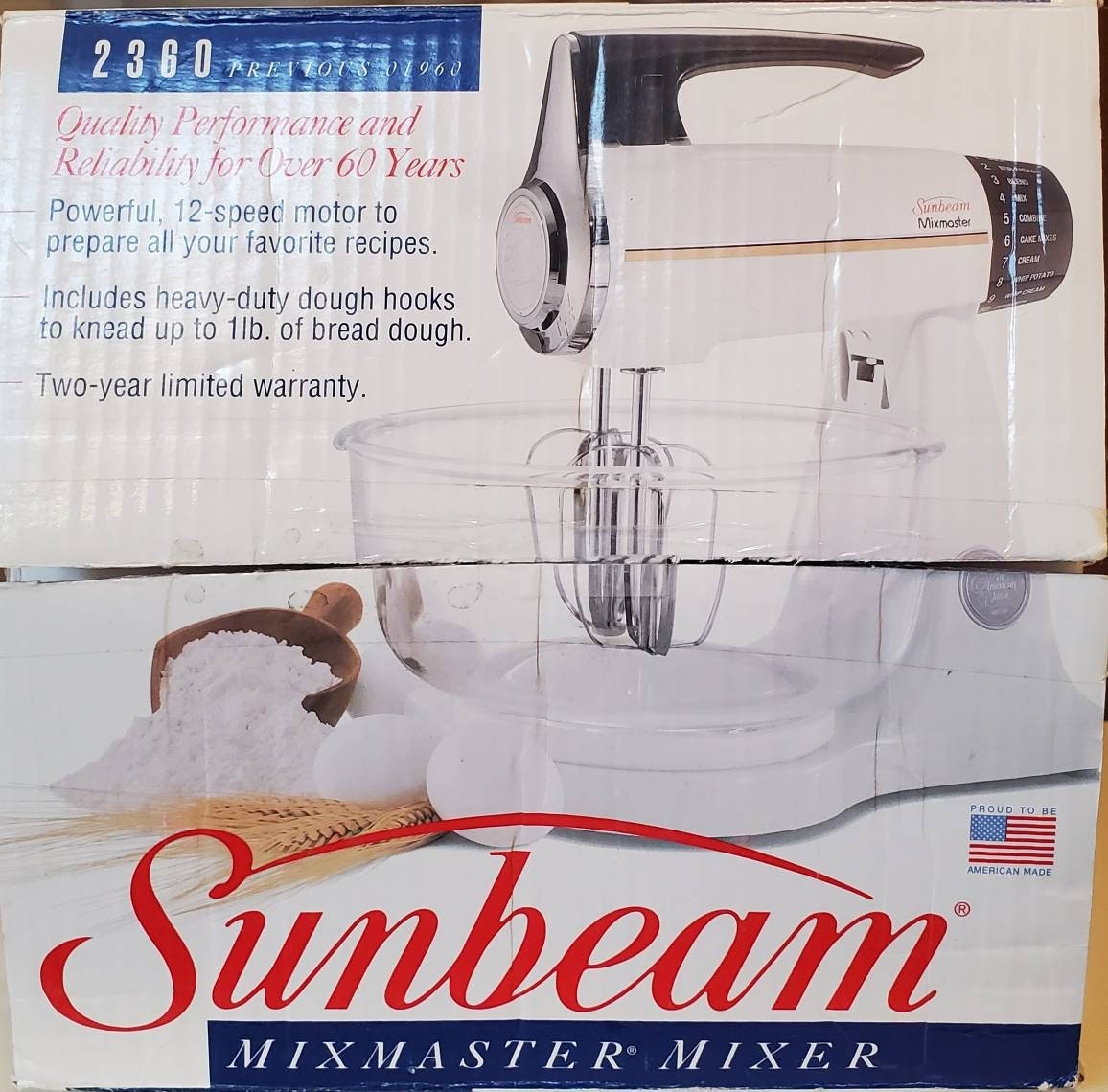 Mavin  Genuine Vintage Sunbeam 12 Speed Mixmaster Mixer Dough