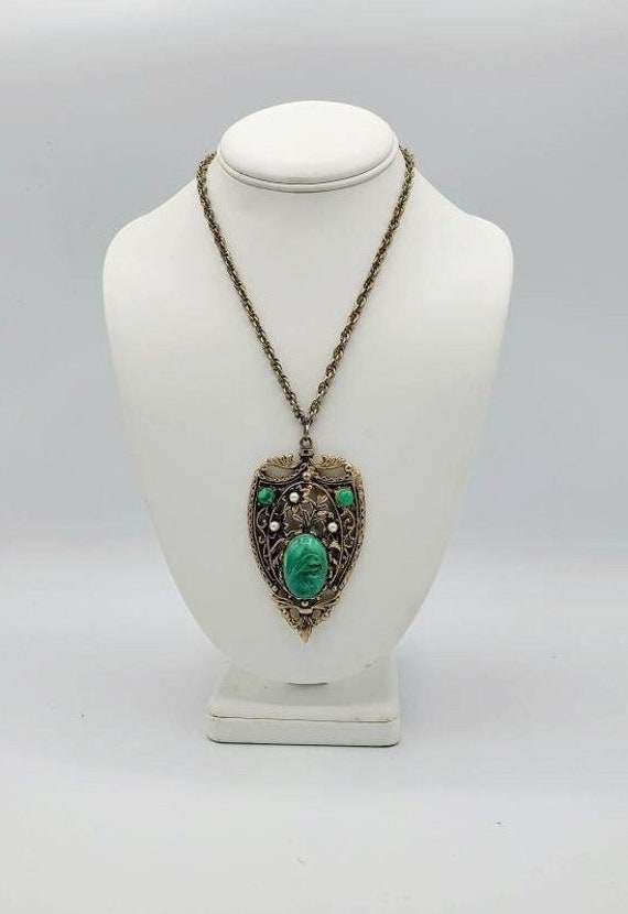 Vintage, 1970s, Plastic Turquoise / Malachite & P… - image 1