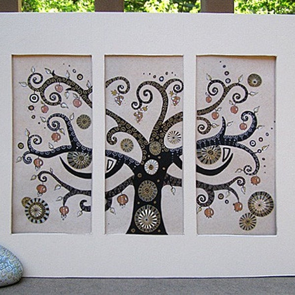 Tree of Life - Etz haChayim Original Hand Decorated Print