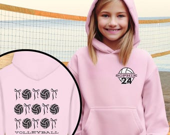 Custom Volleyball Hoodie with Name & Number, Personalized Coquette Bows Sweatshirt, Unique Sporting Gifts Volleyball Customized Player Name