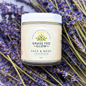 Grass-Fed Tallow Face & Body - Moisturizer / Natural Skincare / Whipped Tallow Cream / Sensitive Skin Lotion / 3 oz