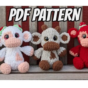 Baby Cow and Strawberry Cow Crochet Pattern-Digital PDF Crochet Amigurumi Pattern