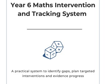 Seguimiento de intervención en matemáticas de 6.º año / Sistema de seguimiento del progreso de KS2 / Planificador de intervención en grupos pequeños / Editable e imprimible