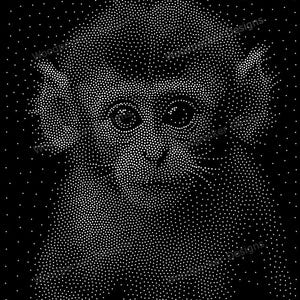 Monkey Stipple Art CNC-router Lasergraveringsprojektfiler svg dxf png