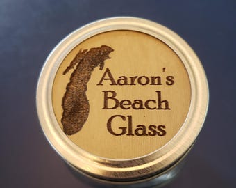 Lake Michigan Yooperlites Beach Glass Rocks Collection Mason Jar Lid Topper Regular or Wide Mouth