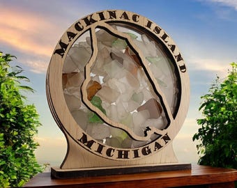 Mackinac Island Sea Glass Shadowbox: MI Island Treasures Display