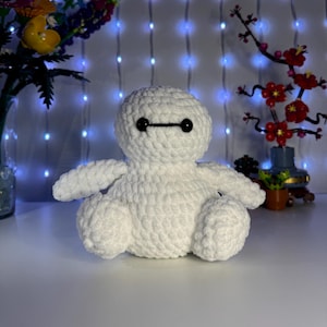 Crochet Marshmallow Companion Plushie | Baymax Plush | Crochet Plush | Inspired by Baymax | Amigurumi | Cute Gift Idea