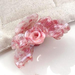 Pinza para el pelo con forma de flor de 10 cm para cabello grueso, pinza rectangular con forma de concha, estilo bohemio, ideal para el día a día, regalo para mamá.