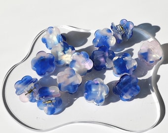 Mini Acrylic Flower Hair Claw, Y2K Style, 4 pcs