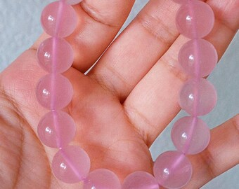 Rose Quartz Bracelet, Natural Pink Crystal for Love, Self-Love, Healing Stone Jewelry Gift