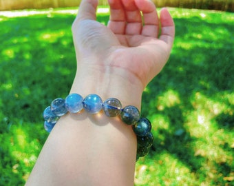 Rainbow Moonstone Bracelet, Natural Blue Flash Moonstone Beaded Bracelet, High Quality Healing Crystal Jewelry