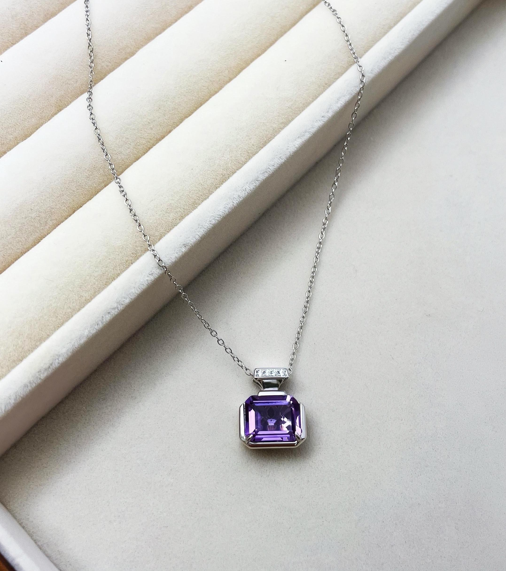 Purple Square Pendant - Etsy