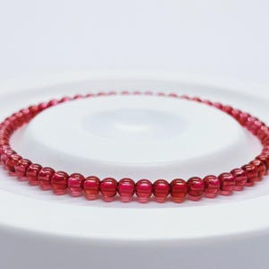 Dainty Garnet Bracelet, Natural Red Gemstone Beaded Bracelet, Minimalist Healing Crystal Stacking Bracelet