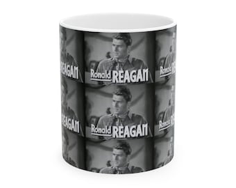 Tazza con poster del film d'epoca Ronald Reagan: omaggio all'attore diventato presidente