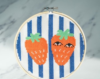 A Very Serious Strawberry Cross Stitch Kit