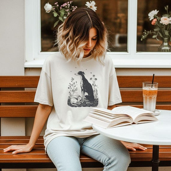 Whippet Siblings Comfort Colors T-shirt | Greyhound Gift, Vintage Dog Tee, Unisex Shirt, Sighthound Lover Top