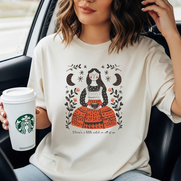There is a Little Witch in All of Us T-Shirt | Practical Magic Shirt, Cottagecore Witch Tee | Comfort Colors Unisex Fall Apparel