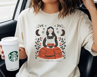 Little Witch in All of Us Shirt | Cottagecore Fall Tee with Practical Magic Inspired Design