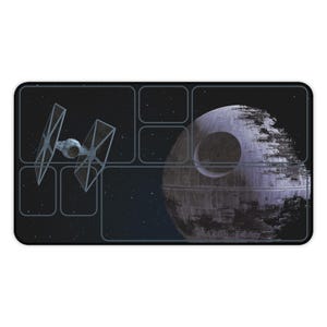 TIE Fighter and Death Star Playmat - Star Wars Unlimited - 22&quot; W x 12&quot; T - Left Handed
