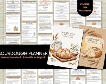 Sourdough Starter Guide PDF – Feeding Log & Maintenance Tracker – Baking Notes Printable, Digital Download