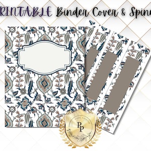 Printable Binder Covers | Aesthetic Binder Cover Set | Editable PDF Binder Dividers for School, Home, Office | Instant Download
